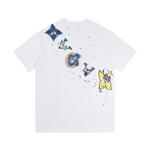 Men's <b>White</b> Short Sleeve <b>Slim</b> <b>Fit</b> T-<b>Shirt</b> Back Design Casual O-Neck 100% Cotton Breathable Eco-Friendly Customizable - Product Image 1