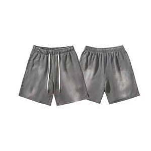 Shorts de sport décontractés en molleton lavé pour hommes, parfaits pour le basketball et le quotidien – Prêts à être expédiés en gros - Product Image 4