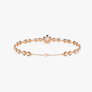 Round Moissanite Diamond Bracelet for Women and <b>Men</b>, Mix Cut Diamond Bracelet For Wedding, Solid Gold moissanite Bracelet - Product Image 4