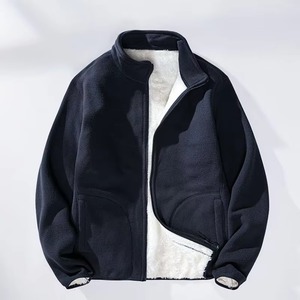 <b>Mens</b> Sherpa <b>Lined</b> <b>Fleece</b> <b>Jacket</b> Full Zip Stand Collar Softshell Workwear Outdoor Uniform Custom Logo - Product Image 4