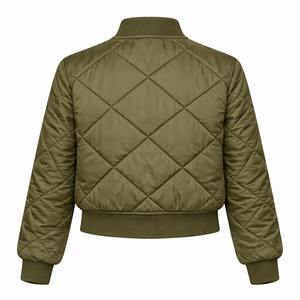 เสื้อแจ็คเก็ตบอมเบอร์แฟชั่นสำหรับผู้หญิง แบบซิป แต่งขอบยางยืด บุฉนวนกันหนาว สำหรับผู้หญิง สั่งซื้อจำนวนมากจากโรงงานโดยตรง คุณภาพส่งออก - Product Image 2