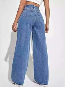 Women's High Waist Wide Leg Stonewashed Denim Jeans Regular Fit Full Length Casual Vintage Style Breathable Cotton Summer High - Product Image 6