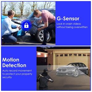Cámara para Auto FUD 1080P WiFi con Gran Angular de 170 Grados, 3 Canales, Visión Nocturna IR, Sensor G, Detección de Movimiento y Grabación en Bucle - Product Image 3