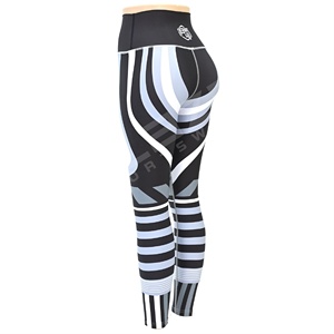 Leggings de yoga taille élastique Pantalon de yoga imprimé taille haute noir et blanc classique Pantalon de fitness pour femmes Leggings explosifs - Product Image 2