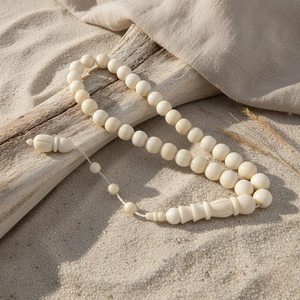 Artisan Eco-Friendly Modern Bone Tasbih 33 Beads Muslim Prayer <b>Rosary</b> Necklace - Product Image 6