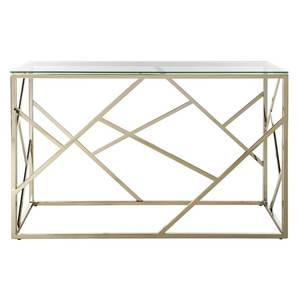 Table console pliable robuste en fer avec surface en dalle de pierre pour l'organisation et la décoration de la maison - Product Image 1