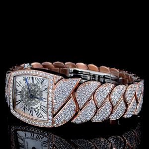 Montre de luxe à quartz ETA, cadran en cristal saphir, matériaux en moissanite argentée, largeur de bracelet 15 mm, fermoir caché, pour homme, mariage, soirée - Product Image 3