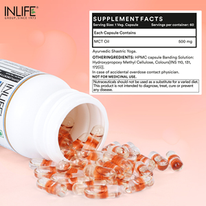 MCT Oil Capsules 500 mg C8 C10 Coconut Derived Oil 60 Vegetarian Capsules Plant Based Capsule Bottle for Adults Daily Use - Product Image 3