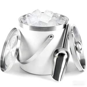 Cubo de hielo metálico moderno para enfriar vino, champán y cerveza, enfriador de bebidas duradero, perfecto para el hogar y la cocina. - Product Image 3