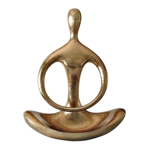 Estatua Moderna de Yoga Metálica con Chica en Pose de Yoga, Quemador de Incienso de Flujo Inverso, Esculturas Zen, Decoración de Mesa, Decoración de Interiores - Product Image 3
