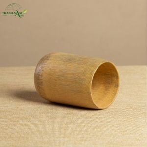 Gobelet à boire en bambou classique artisanal naturel avec couvercle - Cadeau écologique réutilisable pour les entreprises, la maison, les mariages et les activités de plein air - Product Image 4