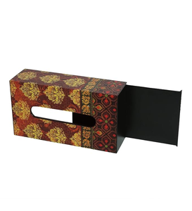 Factory Wholesale OEM FAIZA CRAFT Handmade Painted Washable Resin Facial <b>Tissue</b> Box Flower <b>Pattern</b> Home Decoration Business Gift - Product Image 5