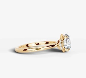 Cut <b>Moissanite</b> <b>Ring</b> 925 Sterling Silver Yellow Gold Plated Elegant Solitaire <b>Engagement</b> <b>Ring</b> Classic Bridal Wedding Anniversary - Product Image 3