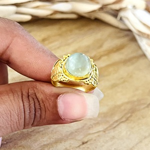 New Arrival <b>Boho</b> Floral Tribal Brass <b>Ring</b> Women 18k Gold Plated Vintage Gemstone <b>Ring</b> Wholesale/OEM/ODM Bohemia Third Party - Product Image 4