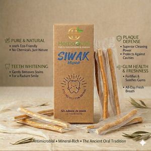 Bâtonnets de Siwak Miswak, lot de 12, bâtonnets de nettoyage dentaire à base de plantes de haute qualité pour hommes et femmes, offrant une hygiène buccale naturelle et - Product Image 1