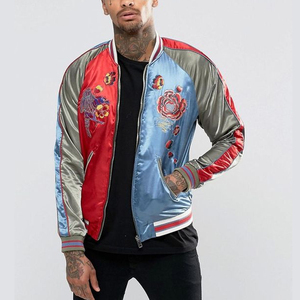 Veste Bomber en Satin Personnalisée pour Hommes, Style Universitaire, Broderie Vierge, Vente en Gros - Product Image 1