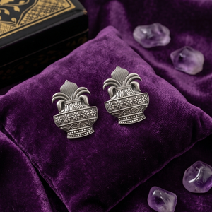 DIVYORO KALASH MOTIF <b>SILVER</b> <b>STUDS</b> - Product Image 2