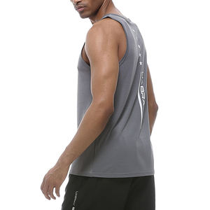 Camiseta sin mangas para hombre, gris, con estampado geométrico de toros, cuello redondo, de secado rápido, transpirable, para gimnasio, fitness, ropa deportiva informal, para entrenamiento. - Product Image 3
