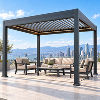 Pergola en aluminium résistante au vent avec toit à lames motorisé et imperméable pour les espaces extérieurs à fort vent