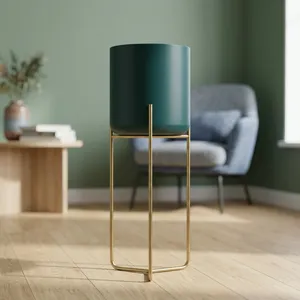 Support de plante en acier avec jardinière en fer, support de pot de fleurs moderne en métal haut pour la décoration intérieure et extérieure de la maison et du jardin - Product Image 4