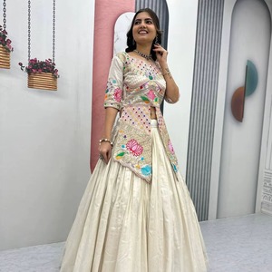 Best Quality Embroidered <b>Lehenga</b> Choli with Jacket Style Blouse for <b>Women</b> Wedding Festive Party and Traditional Wear - Product Image 2