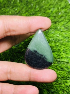 FAIJAN GEMS Piedra de Serpentina Verde Premium en Forma de Pera, Cabujón de Ágata Elegante para la Fabricación de Joyas y Colgantes, Piedra Natural - Product Image 4