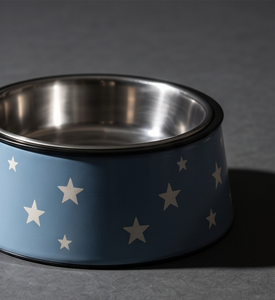 Gamelle Ronde en Acier Inoxydable Émaillée pour Animaux de Compagnie, Bol d'Alimentation pour Chiens et Chats avec Base Antidérapante en Caoutchouc, Vaisselle OEM en Gros - Product Image 4