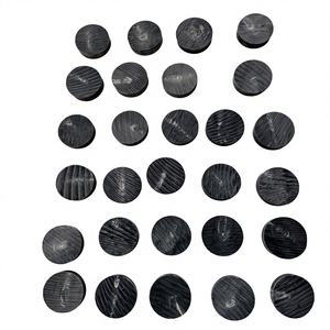 Botones de cuerno de búfalo negro hechos a mano, con parte trasera plana y lisa, con patrón en blanco, con parte trasera de jet, con cuentas, ecológicos, para manualidades de moda B.S. - Product Image 2