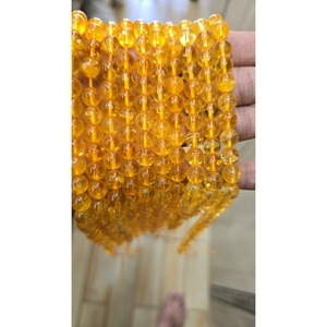 Hebras de cuentas de cristal citrino de piedras preciosas naturales al por mayor, cuentas de citrino de Color amarillo, joyería de moda Feng Shui, fabricación de pulseras - Product Image 2