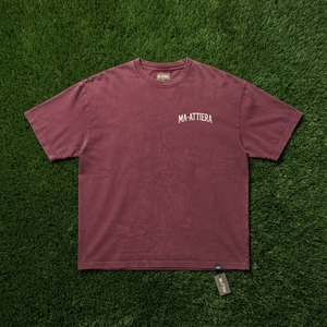 Men's T Shirt Burgundy Acid Wash Text Print Crew <b>Neck</b> Short Sleeve Oversized Fit Casual Streetwear <b>Tshirt</b> - Product Image 5