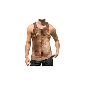 Camiseta sin mangas para hombre, de playa, verano, manga corta, con estampado gráfico, de secado rápido, con logo frontal sublimado, para gimnasio y entrenamiento. - Product Image 1