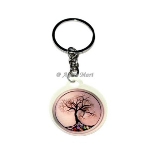 Premium Quality Pink Agate Keychain Electroplated Slice <b>Key</b> Ring Feng Shui Style Engraved Natural Healing Gemstone Love Theme - Product Image 2