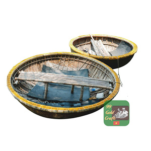 Coracle de Bambú con Acabado Rústico Natural, Decoración Náutica, Exhibición Costera, Hecho a Mano en Vietnam, Juego de Exhibición para Mesa de Eventos en el Hogar - Product Image 1