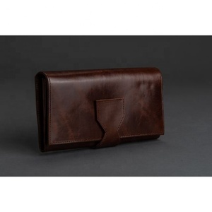 New Style Hot Selling Real Handmade Crunch Leather Clutch Wallet Stylish Casual Full Grain Leather Three Fold Clutch For Women - Product Image 4