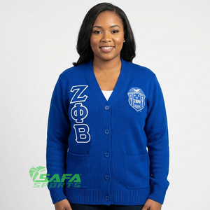 Cárdigan de Lino para Mujer con Bordado de la Hermandad Zeta Phi Beta 2026 |   Sororidad Delta, Bordado Personalizado para Damas, Hecho a Medida, Delgado y Ecológico - Product Image 1