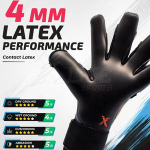 Hot Selling Football Soccer Leather Palm Non-Slip Breathable Full Finger Goalkeeper Training Gloves for Men Youth Training <b>Games</b> - Product Image 2