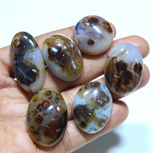 พลอยอาเกตทรงรีแบบเรียบธรรมชาติ สำหรับทำเครื่องประดับ - Product Image 1