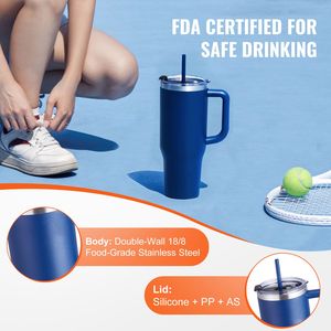 Borraccia Sportiva Isolata in Acciaio Inox da 40 oz, Tazza da Viaggio per Caffè con Doppia Parete e Coperchio da Campeggio, Capacità 64 oz - Product Image 6
