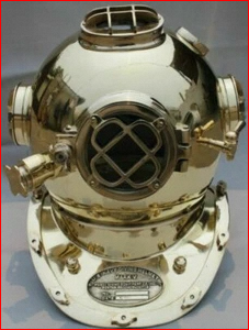 Casque de plongée de la marine américaine en laiton antique décoratif - Product Image 4