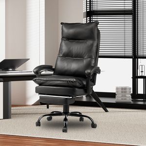 Sedia da Ufficio Ergonomica Robusta con Capacità di 180 kg, Regolazione in Altezza e Funzionalità Executive, Include Cuscino Lombare e Poggiapiedi - Product Image 6