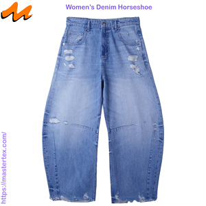 Womens Horseshoe Curved Side Seam Vertical & Horizontal <b>Dart</b> Elegant Wash BCI & Re Cycle Cotton Fabric Crafted at 12.03 OZ - Product Image 1