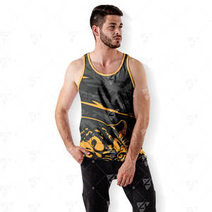 Débardeur sans manches léger et respirant de haute qualité, imprimé par sublimation, pour homme, noir, blanc, rouge, col rond, pour l'été - Product Image 4