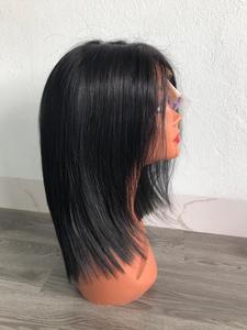 Vente en gros cheveux Remy brésiliens noirs naturels 6X6 soyeux droits pour fermeture à lacet perruque Bob avec délié naturel petit - Product Image 6