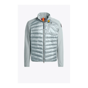 Chaqueta Acolchada para Hombre, Color Gris Claro, Cuello Alto, Cierre de Cremallera, Estilo Casual, Resistente al Viento, Corte Regular - Product Image 1