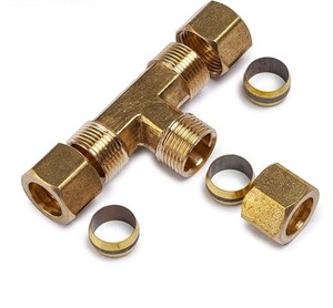 Raccord en T à diamètre égal, filetage NPT femelle, laiton poli, haute pression, pour alimentation en eau, 4,6 pouces - Product Image 5