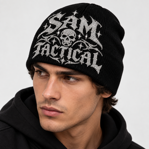 Gorro de Invierno de Punto Jacquard OEM, Diseño Vintage de Camuflaje a Cuadros, Bordado 3D con Logotipo Personalizado, 100% Acrílico, Color Personalizado, para la Playa - Product Image 2