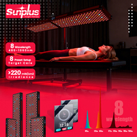 Panneau de luminothérapie professionnel bleu et rouge 480 nm, OEM/ODM, 7 longueurs d'onde, panneau LED infrarouge, panneaux de lumière rouge, fabriqué en Chine