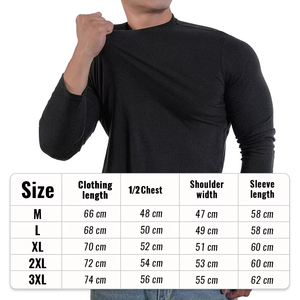 Camisetas de algodón para hombre con cuello redondo, manga larga, informales, que absorben la humedad, de peso pesado, clásicas, de ajuste holgado para hombre - Product Image 5
