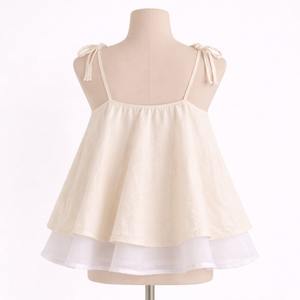 Camiseta sin mangas de doble capa para mujer EHRI OEM Premium, 100% algodón tejido, corte acampanado, con botones y cuentas, forro suave de Mulmul, hecha en India - Product Image 2