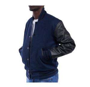 Chaqueta universitaria de lana para hombre de calidad superior con mangas de cuero, chaqueta universitaria de invierno con logotipo frontal de tamaño personalizado - Product Image 5